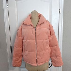 New women's small puffer zip up coat